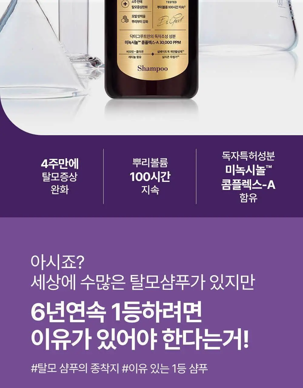 [대용량] 닥터그루트 집중케어 멀티퍼펙션 힘없는 모발용 샴푸 700ml 상세페이지 2